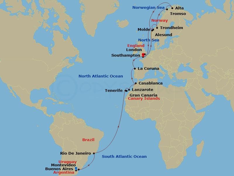 Cruise Itinerary Map