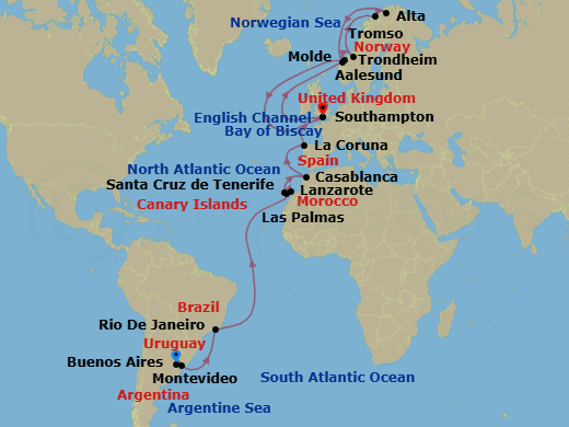 Cruise Itinerary Map