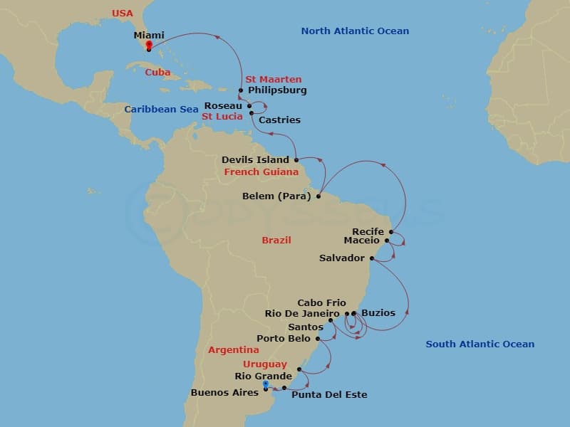 Cruise Itinerary Map