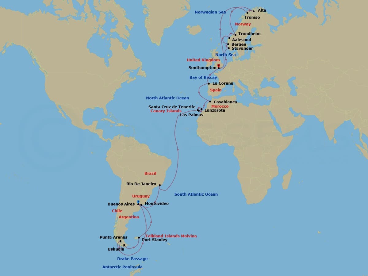 Cruise Itinerary Map