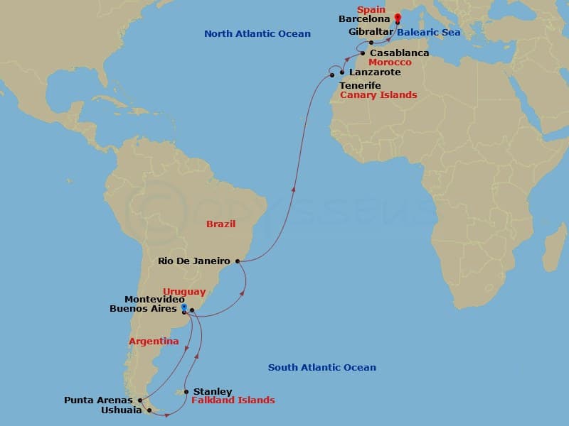 Cruise Itinerary Map