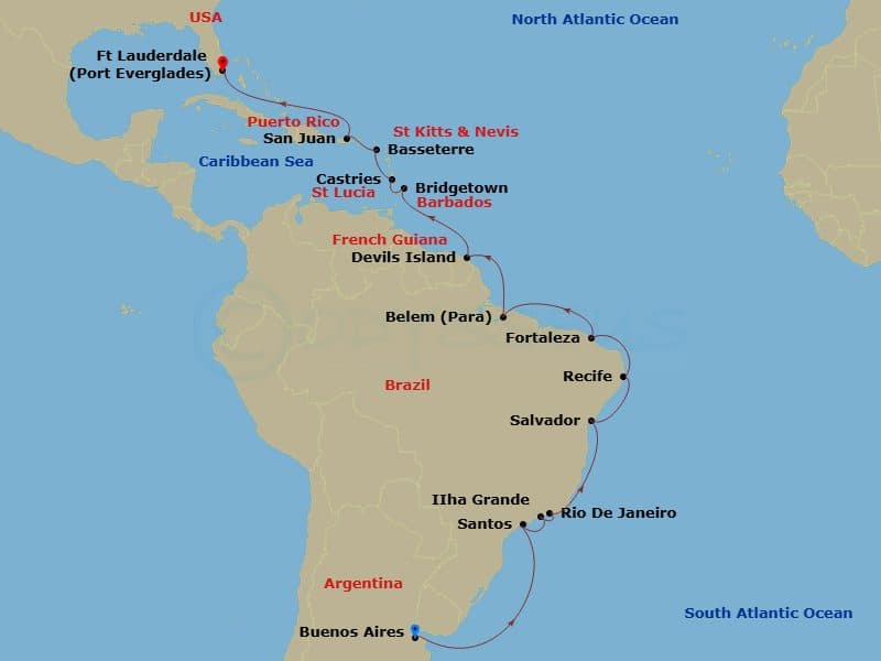 Cruise Itinerary Map