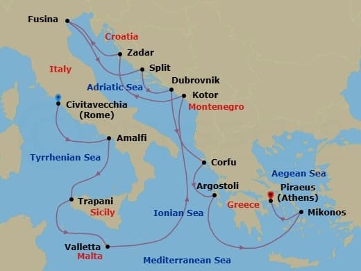 Cruise Itinerary Map