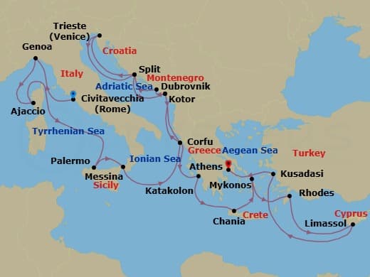 Cruise Itinerary Map
