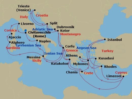 Cruise Itinerary Map