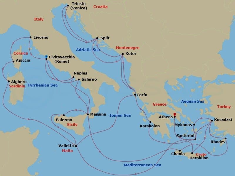 Cruise Itinerary Map