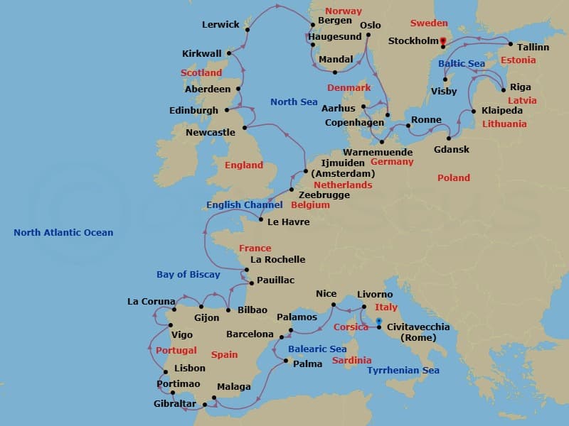 Cruise Itinerary Map