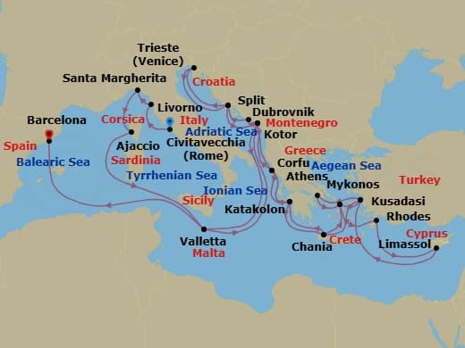 Cruise Itinerary Map
