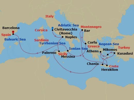 Cruise Itinerary Map