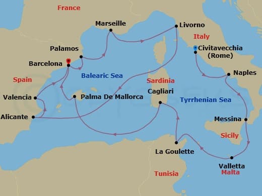 Cruise Itinerary Map