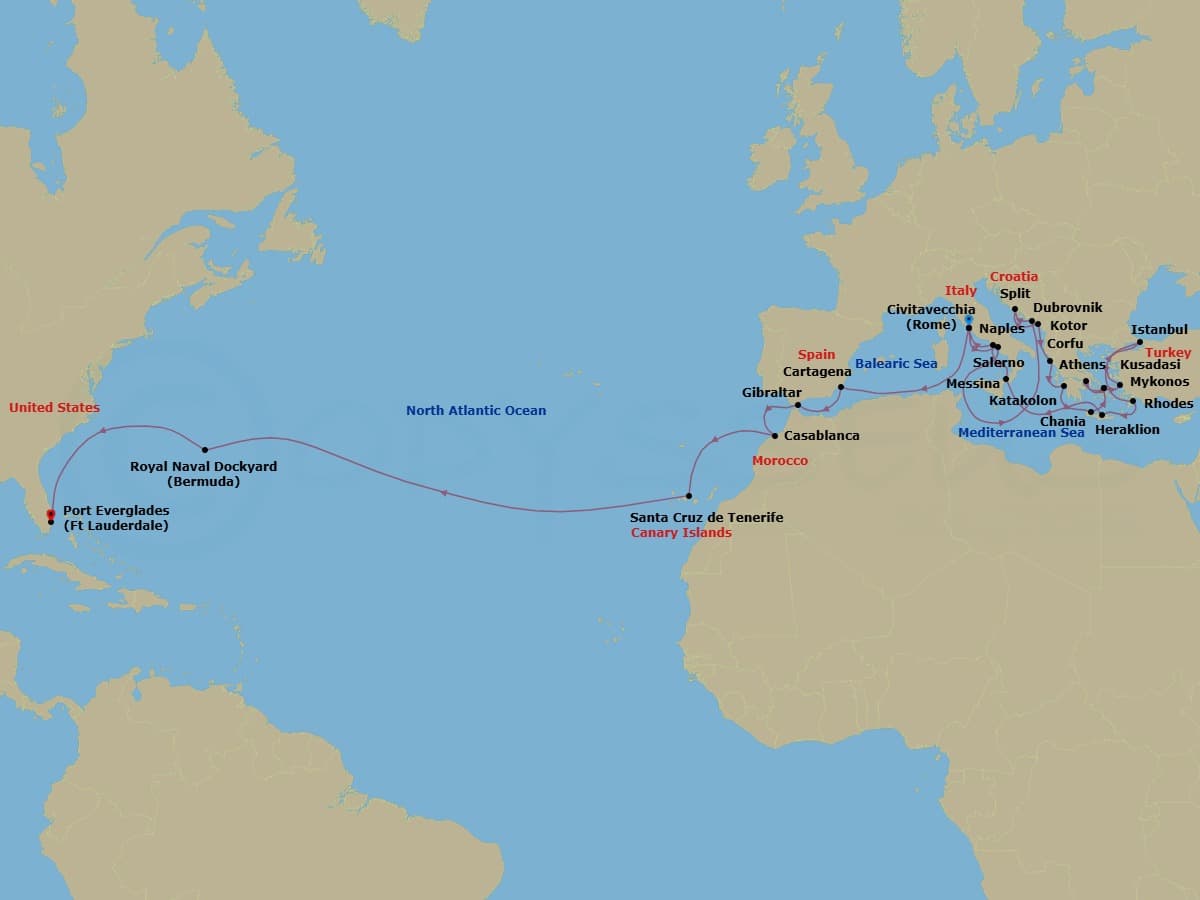 Cruise Itinerary Map