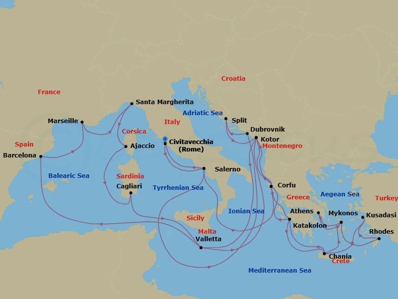 Cruise Itinerary Map