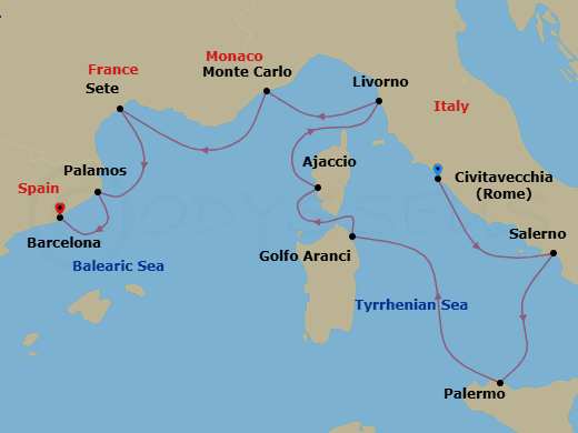 Cruise Itinerary Map