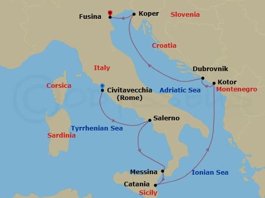 Cruise Itinerary Map
