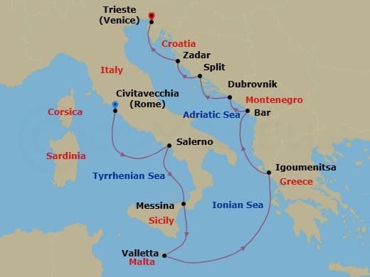 Cruise Itinerary Map