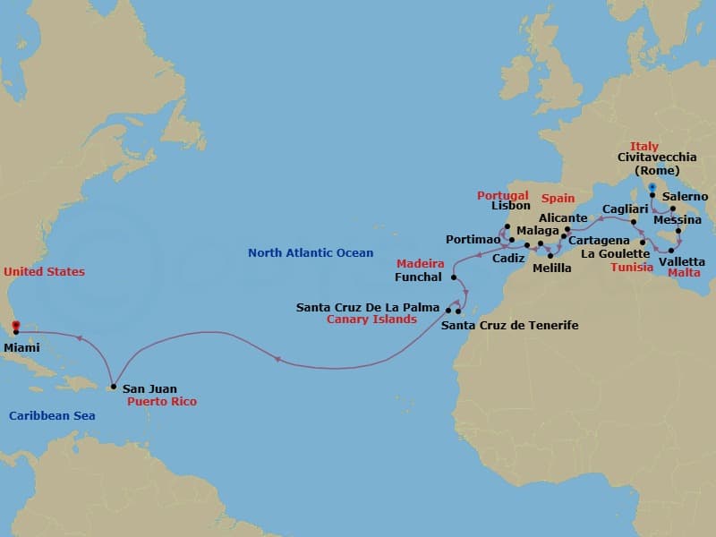 Cruise Itinerary Map