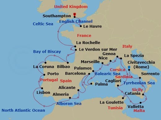Cruise Itinerary Map