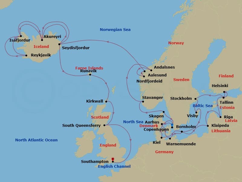 Cruise Itinerary Map