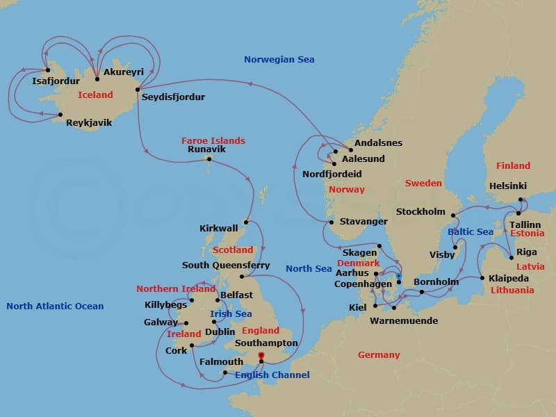 Cruise Itinerary Map
