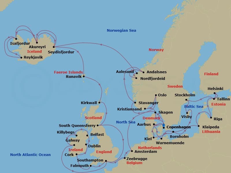 Cruise Itinerary Map