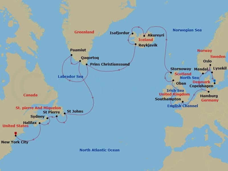 Cruise Itinerary Map