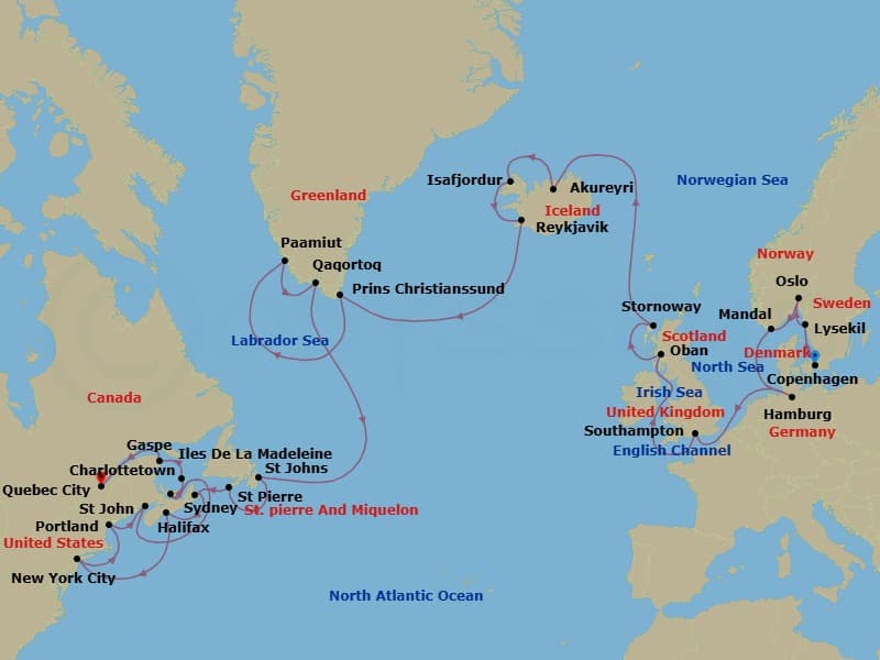Cruise Itinerary Map