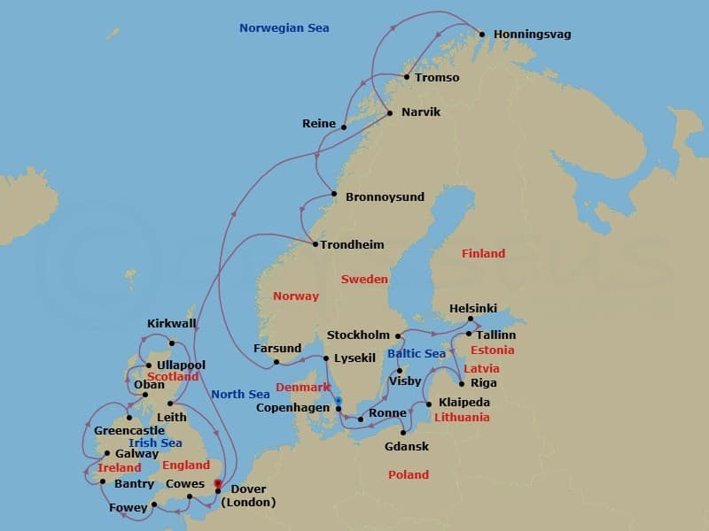 Cruise Itinerary Map