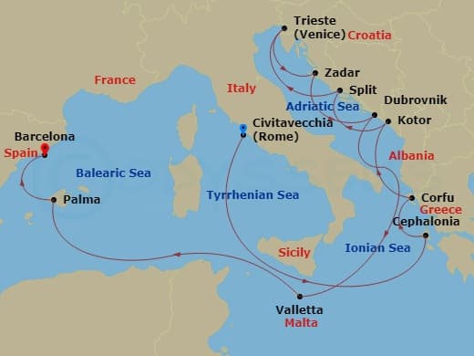 Cruise Itinerary Map