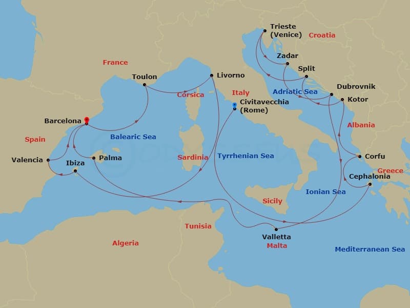 Cruise Itinerary Map