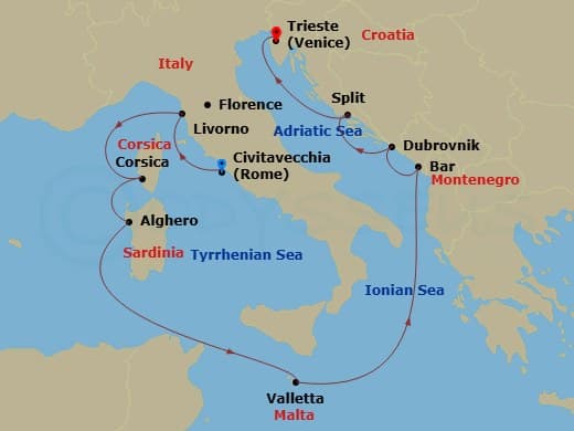 Cruise Itinerary Map