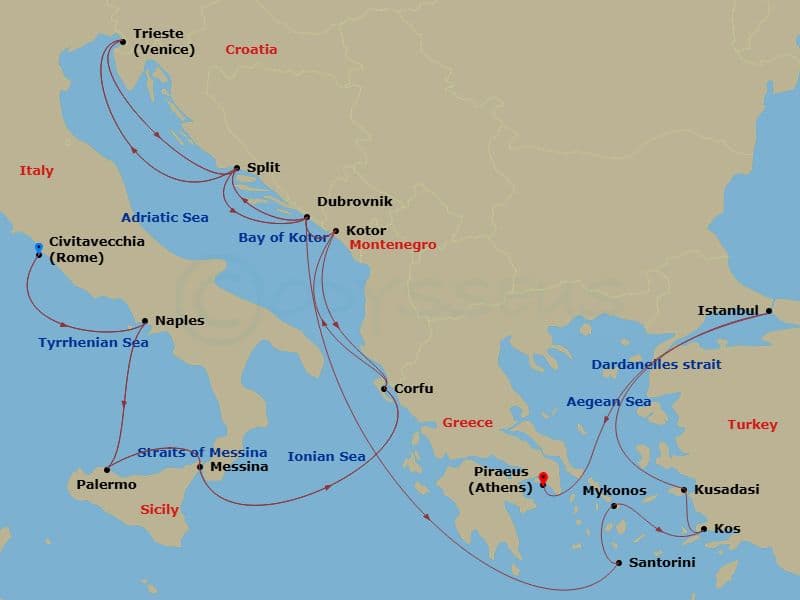 Cruise Itinerary Map