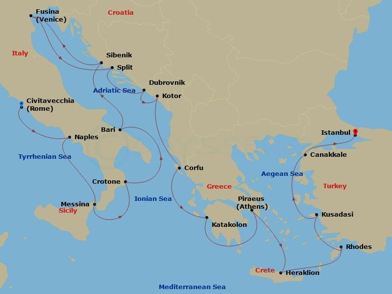 Cruise Itinerary Map