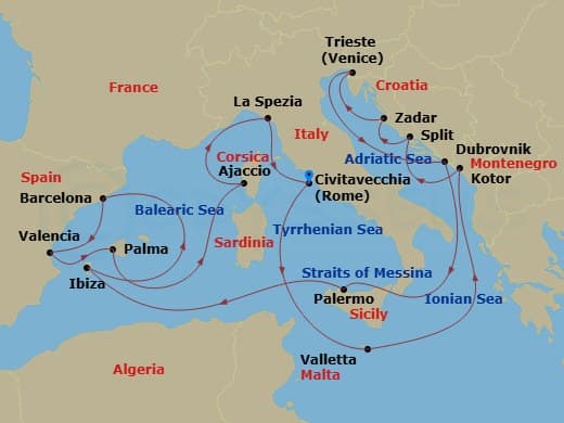 Cruise Itinerary Map