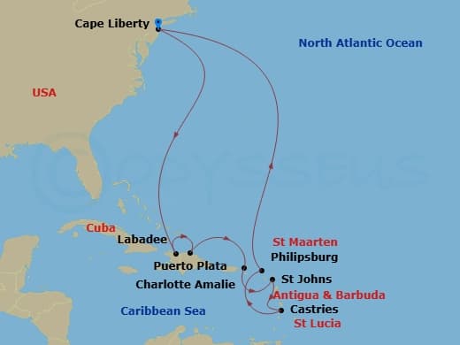 Cruise Itinerary Map