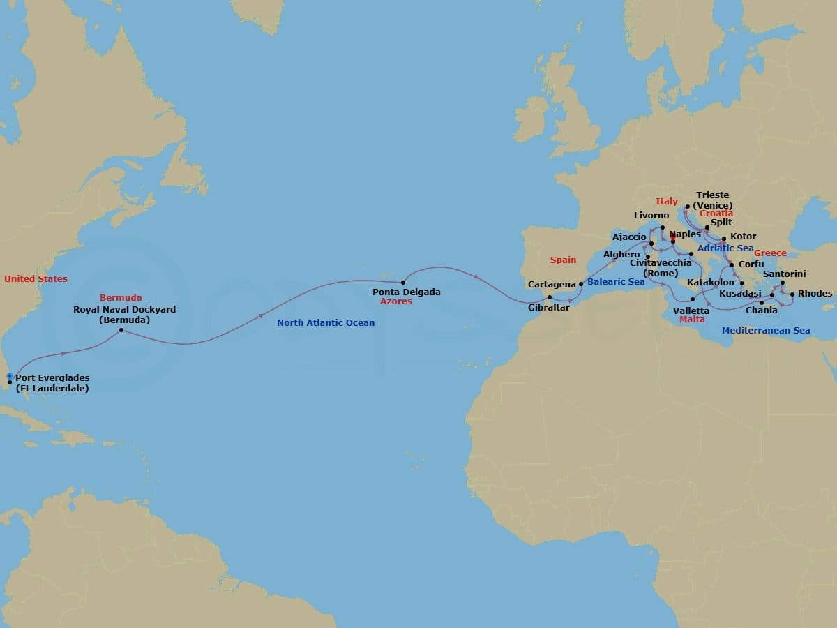 Cruise Itinerary Map