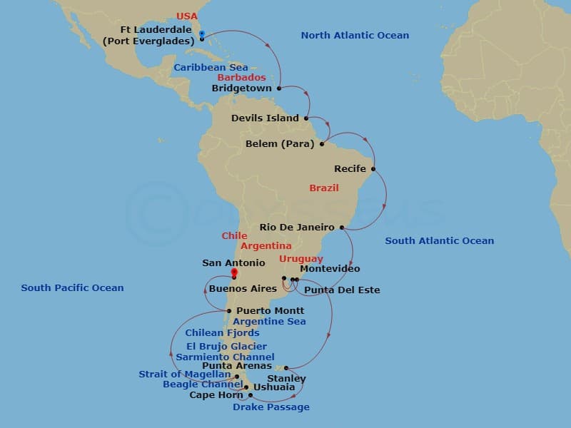 Cruise Itinerary Map