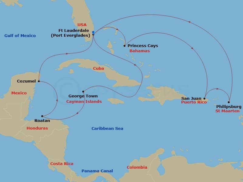 Cruise Itinerary Map