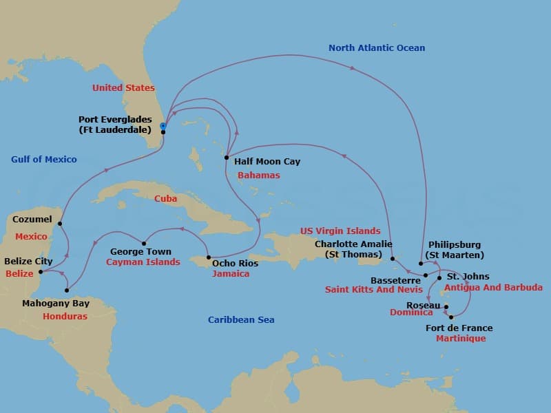 Cruise Itinerary Map