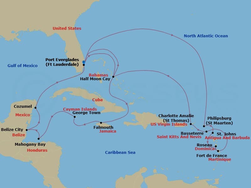 Cruise Itinerary Map