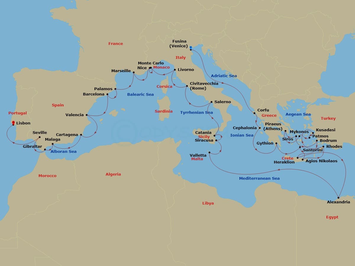 Cruise Itinerary Map