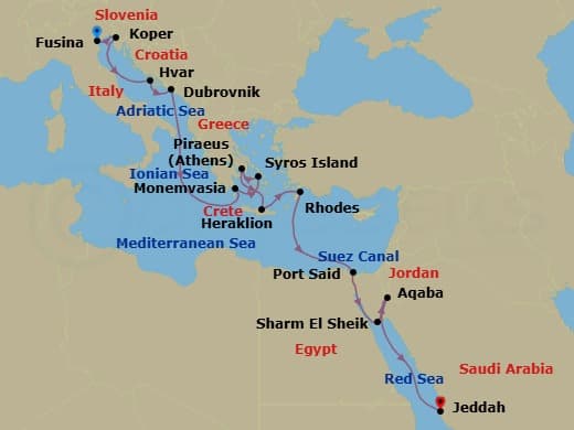 Cruise Itinerary Map