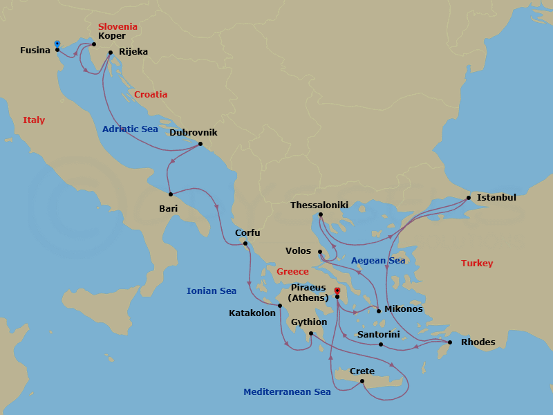 Cruise Itinerary Map