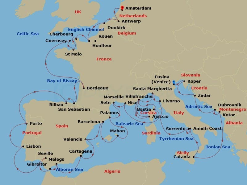 Cruise Itinerary Map