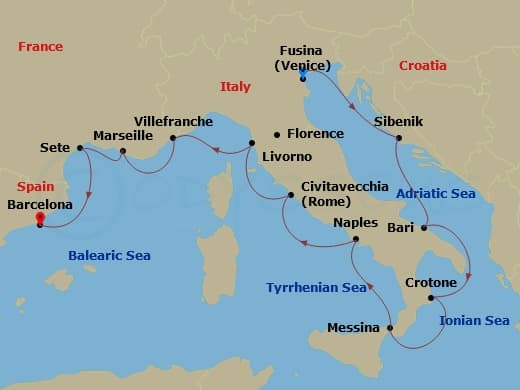 Cruise Itinerary Map