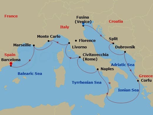 Cruise Itinerary Map