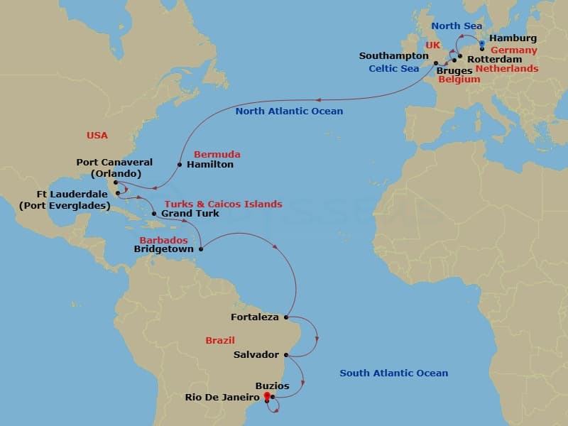 Cruise Itinerary Map