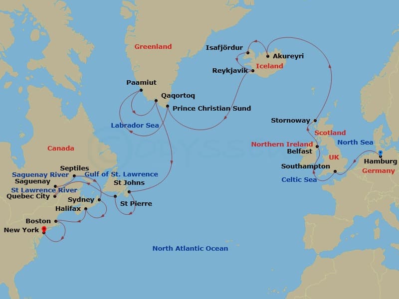 Cruise Itinerary Map