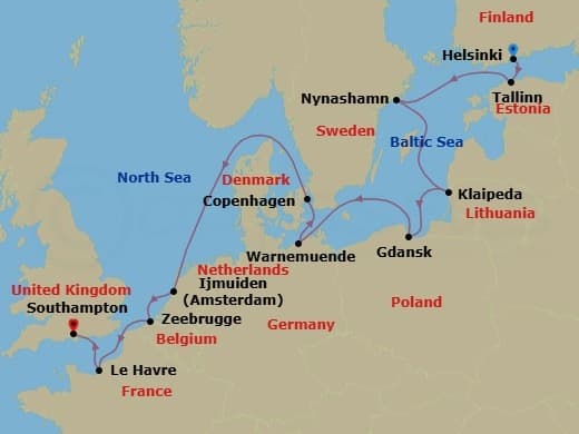 Cruise Itinerary Map