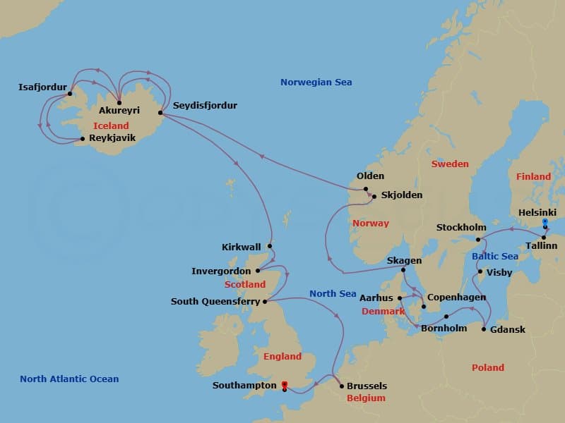 Cruise Itinerary Map