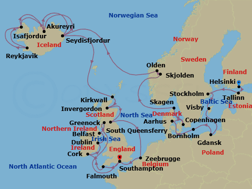 Cruise Itinerary Map